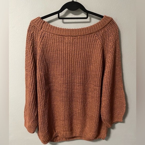 NWT Miracle open knit long sleeves brown sweater. Size S/M - Picture 2 of 6